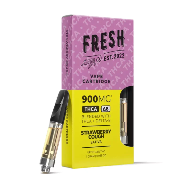 900mg THCa Delta 8 Strawberry Cough Vape Cart – Fresh