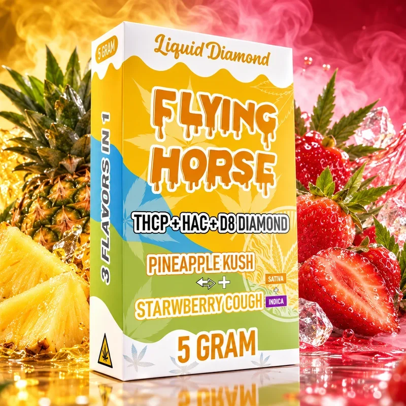 PINEAPPLE KUSH + STRAWBERRY COUGH 5g flying Horse carts
